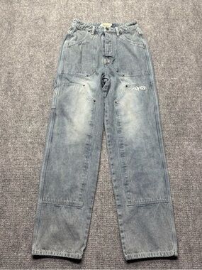 Honor the Gift Jeans Mens S 26x30 Blue Straight Double Knee Utility Button Fly